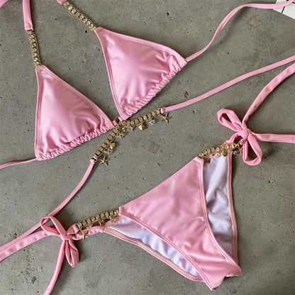 AquaLivv Bikini with Beach Details