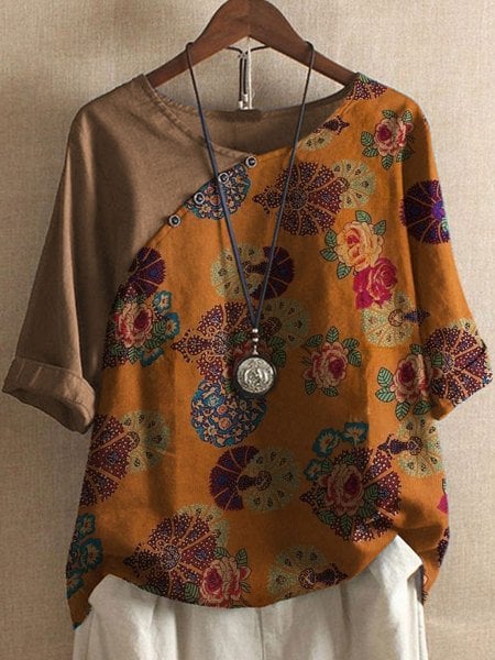 Vanessa | Short-sleeved floral shirt Boho style