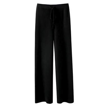 Malina | Comfortable knitted wool pants with wide legs