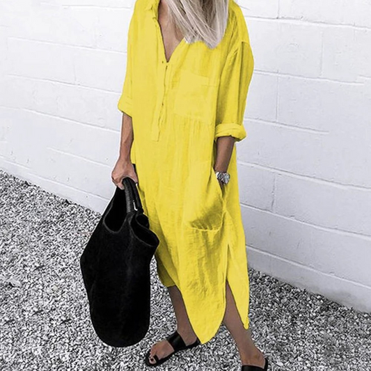 LP | half-length cotton and linen blouse dress