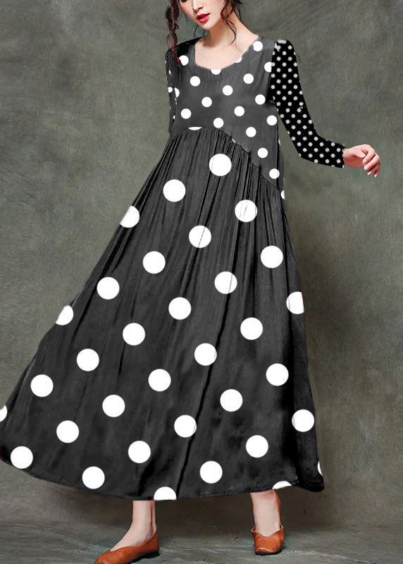 LP | Sleeveless long dresses with O-neck and gathered neckline