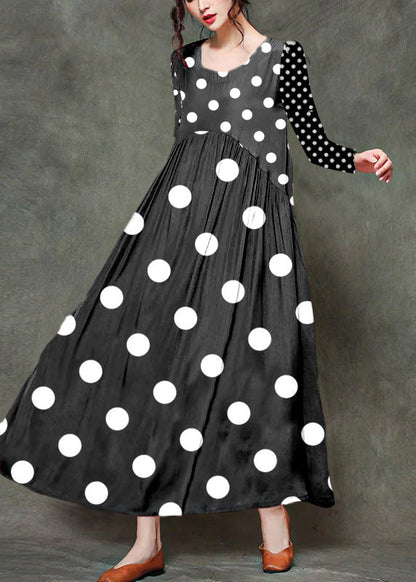 LP | Sleeveless long dresses with O-neck and gathered neckline