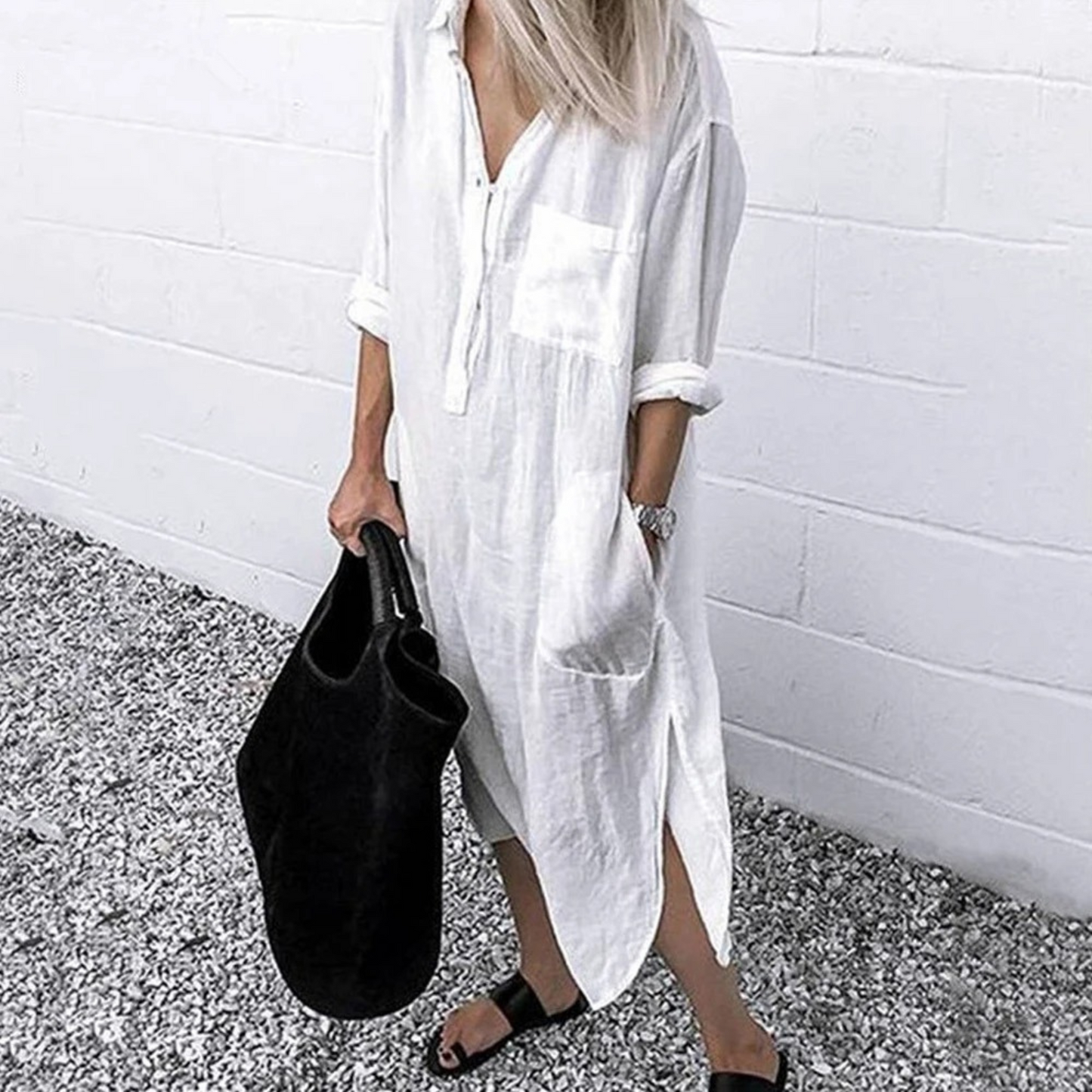 LP | half-length cotton and linen blouse dress