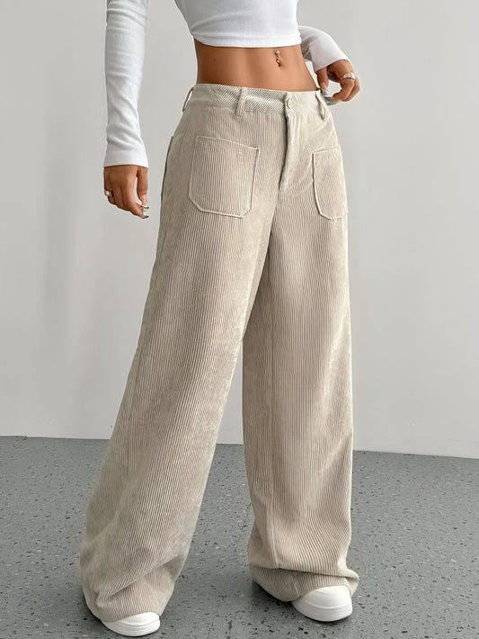 Gunda | Comfortable corduroy wide-leg pants