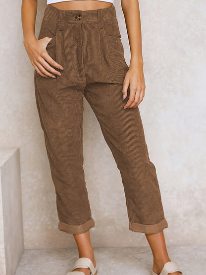 Women's straight-leg corduroy pants