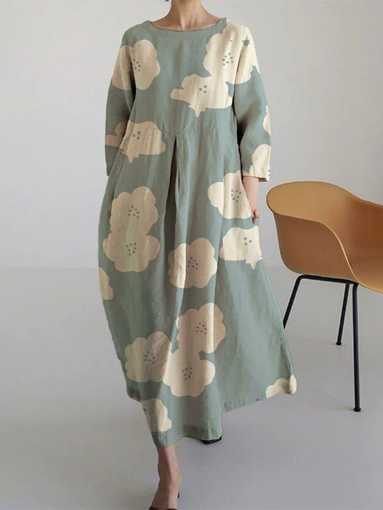 LP | High-fashion loose-fitting dress with round neckline