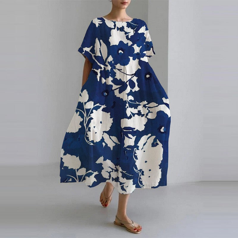 LP | High-fashion loose-fitting dress with round neckline