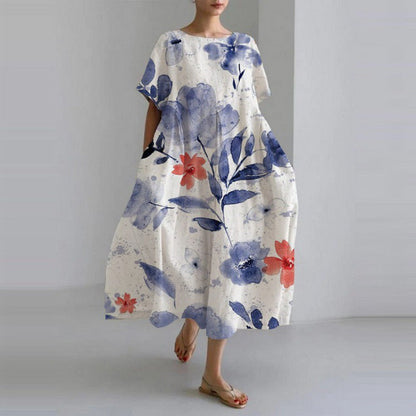 LP | High-fashion loose-fitting dress with round neckline