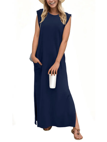 LP | Casual dress with slit without pleats