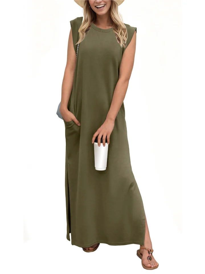 LP | Casual dress with slit without pleats