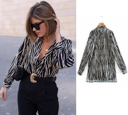 Didi Animal Print Blouse | An elegant satin blouse for women