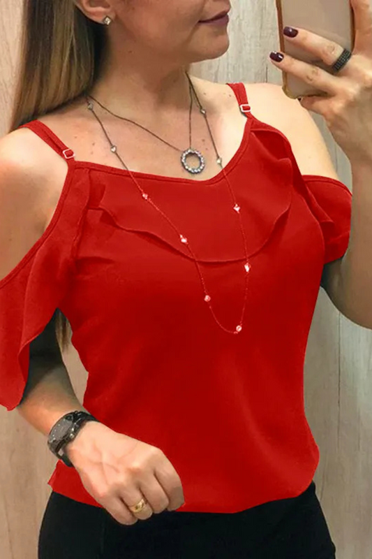 Araminta | Sling Ruffles Short Sleeve Blouse