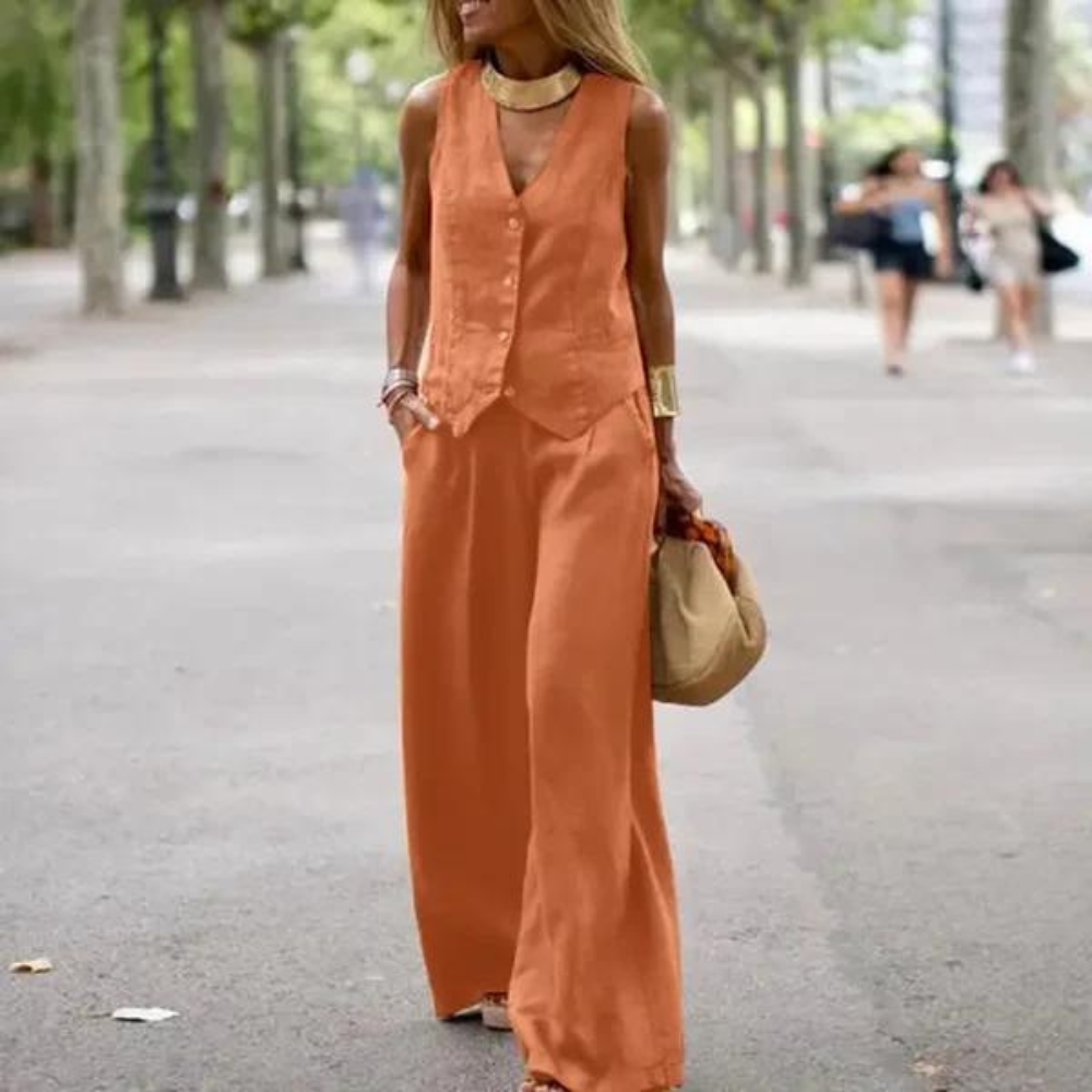 Elegant set for women - top and trousers