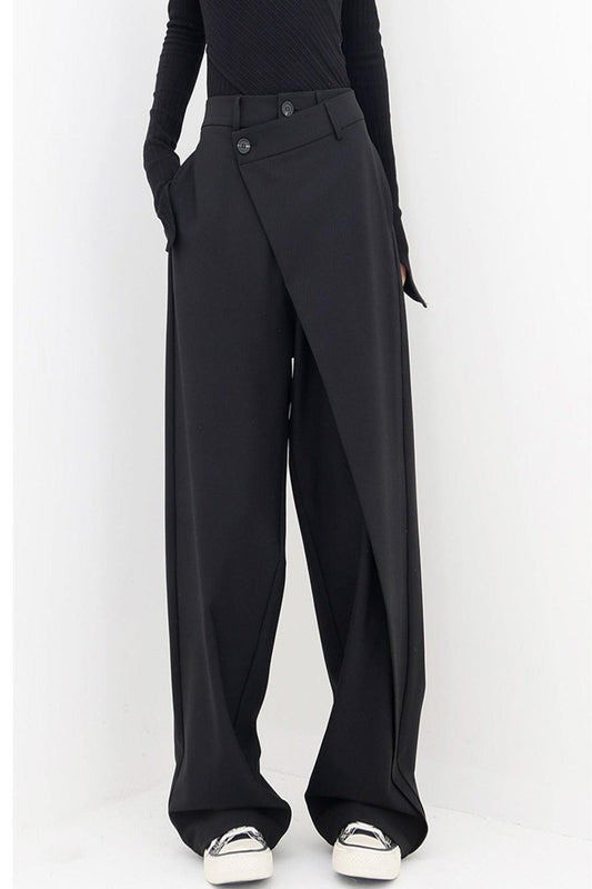 Trendy asymmetrical pants for women