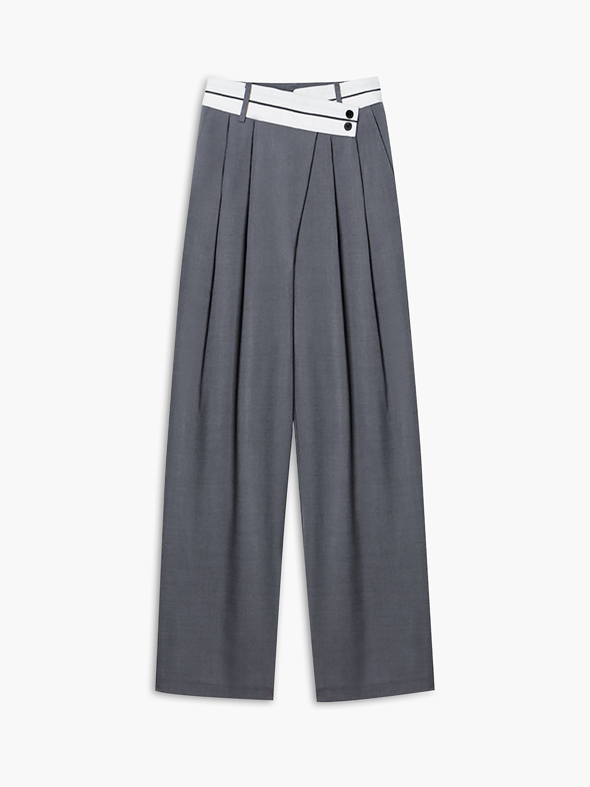 Mona - Wide-leg pants with asymmetrical waistband
