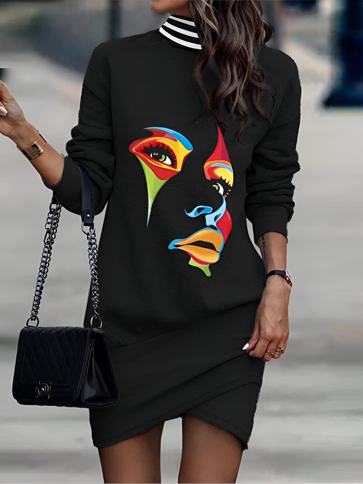 LP | Casual mini dress with high neck