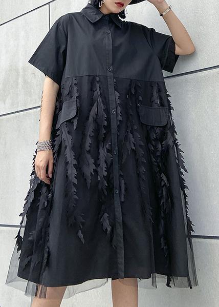 LP | Fashionable black tulle flapper dress