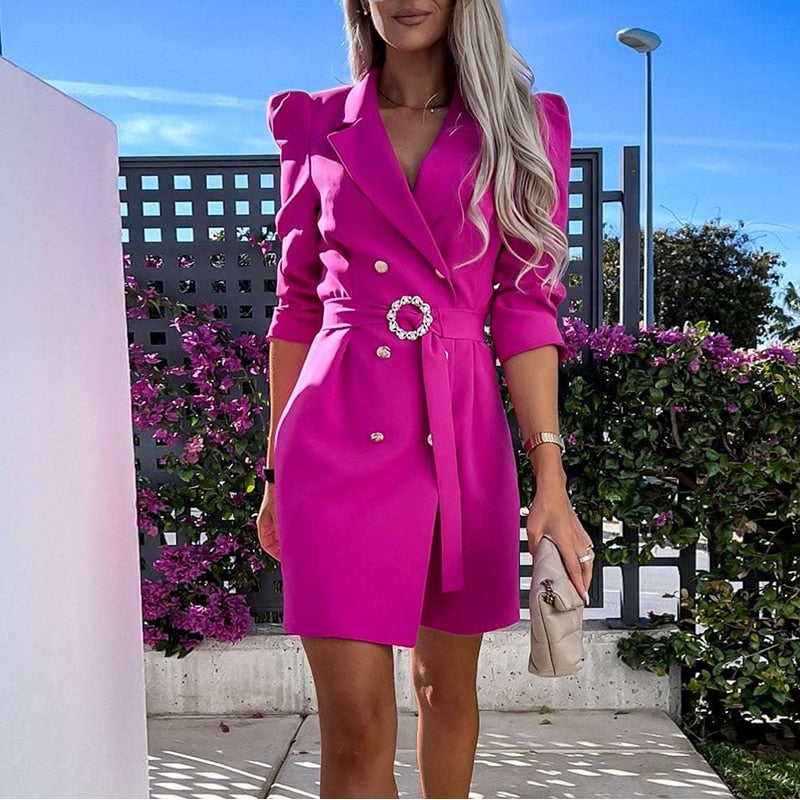 LP | Elegant blazer dress with belt