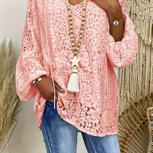 Blouse - Long sleeves and lace details
