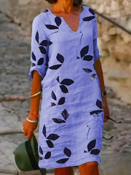 LP | Basic dress with half sleeves and floral print.
