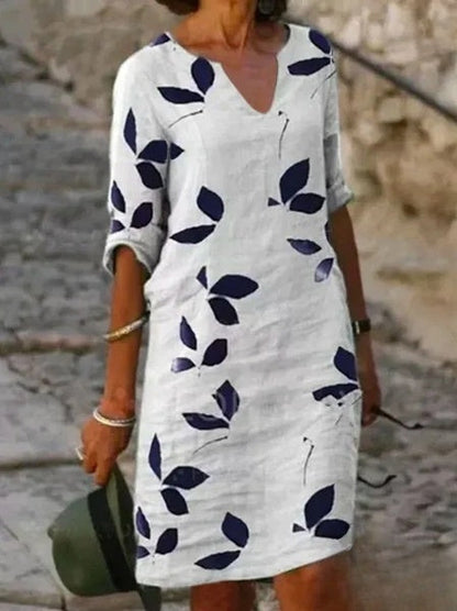 LP | Basic dress with half sleeves and floral print.
