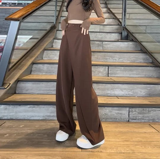 Trendy asymmetrical pants for women