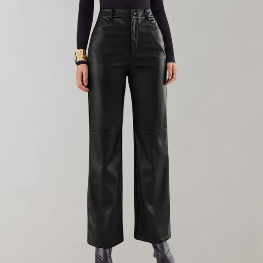 straight-cut leather pants