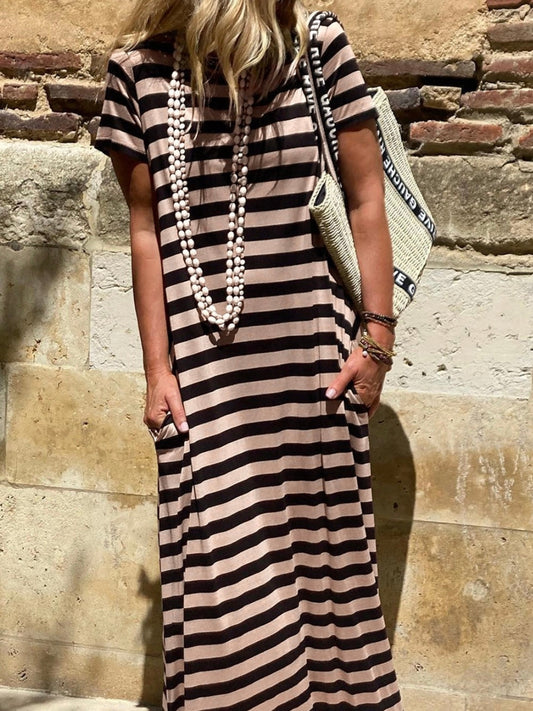 Cafe stripe maxi dress