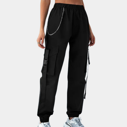 Women's sweatpants with elastic waistband
