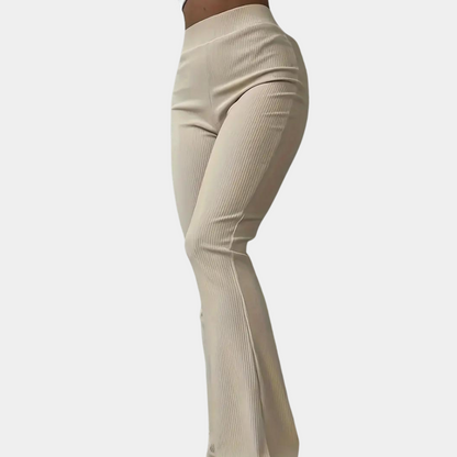 ribbed flared pants for ladies
