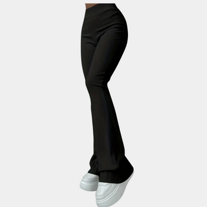 ribbed flared pants for ladies