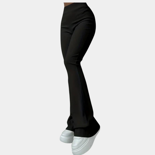 ribbed flared pants for ladies