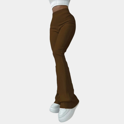 ribbed flared pants for ladies