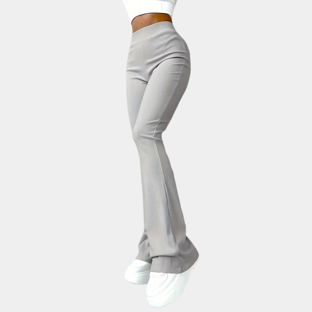 ribbed flared pants for ladies
