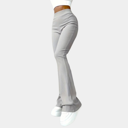 ribbed flared pants for ladies