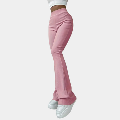 ribbed flared pants for ladies