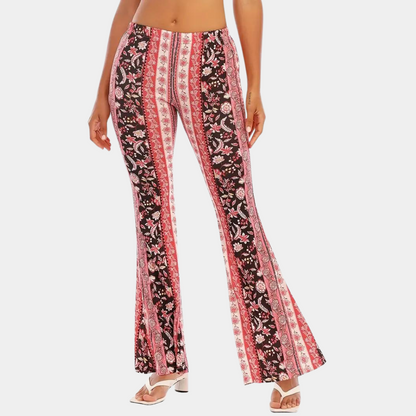 Boho-style flared pants for ladies