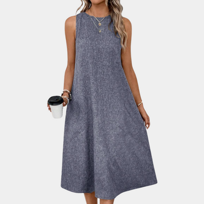 LP | Women's simple dress with round neckline