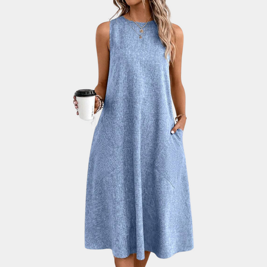 LP | Women's simple dress with round neckline