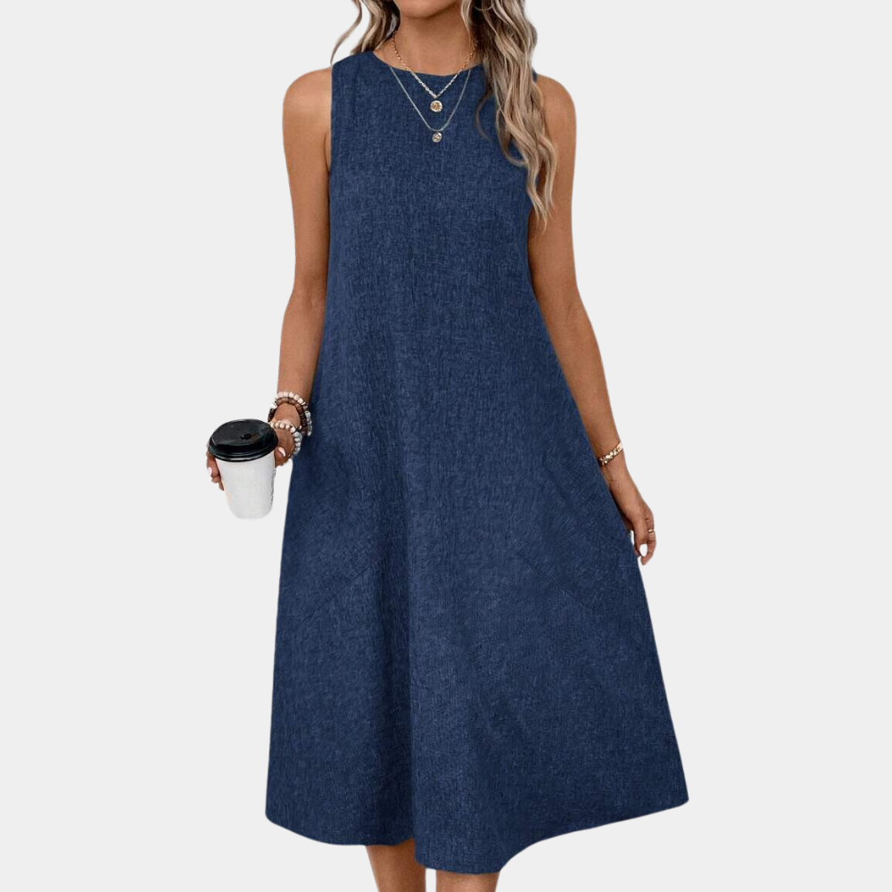 LP | Women's simple dress with round neckline