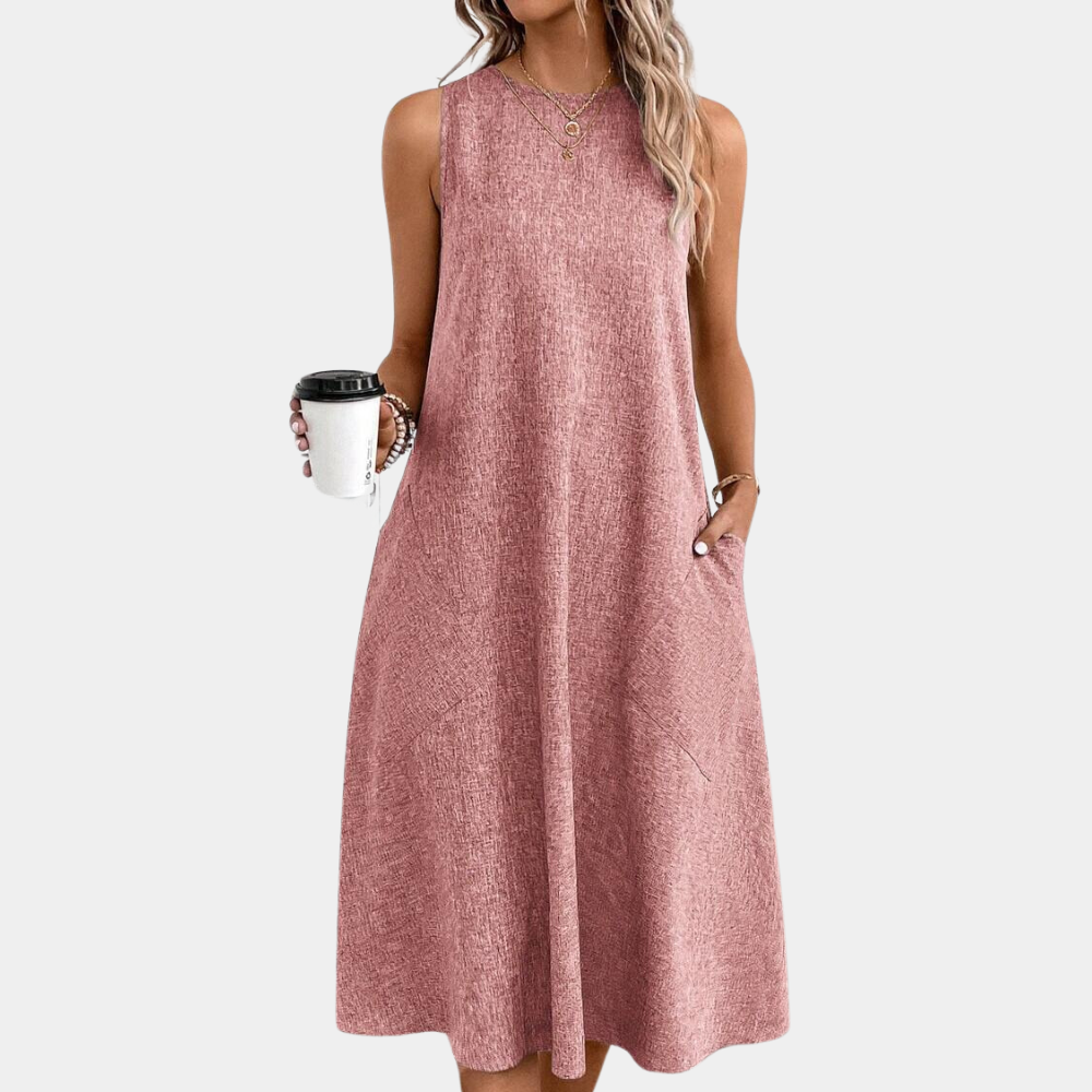 LP | Women's simple dress with round neckline