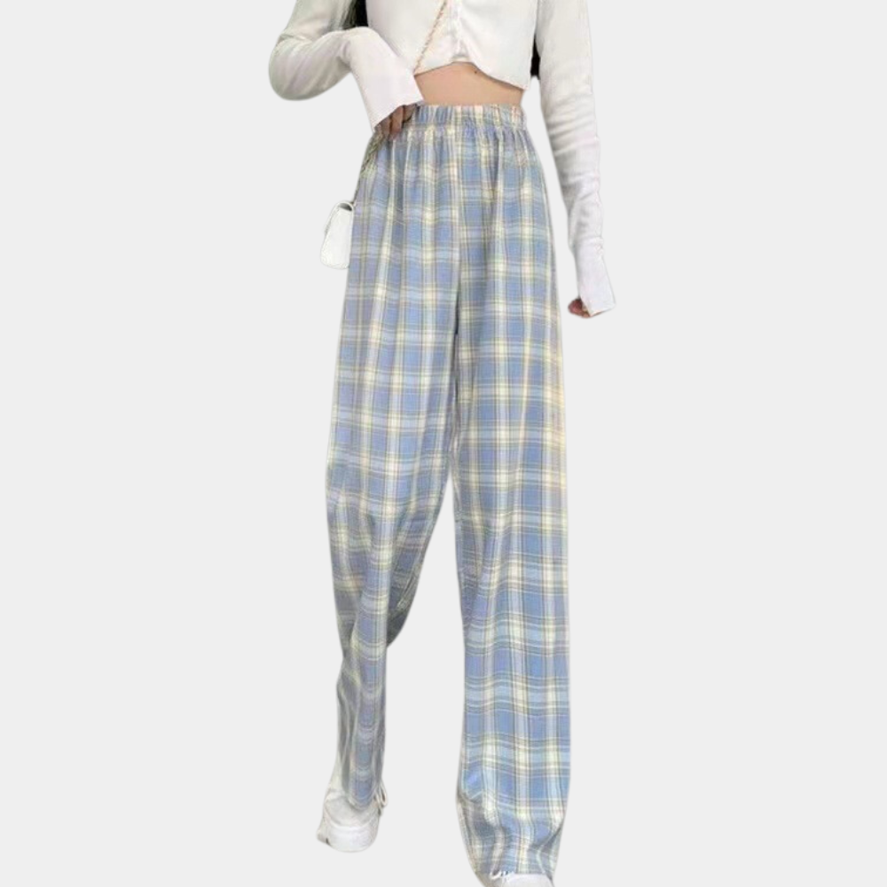 Modern plaid pants for ladies