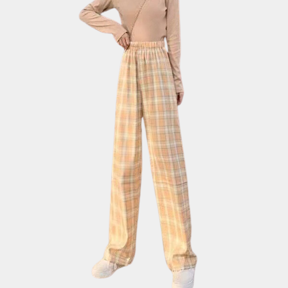 Modern plaid pants for ladies