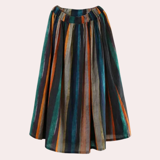 Retro striped skirt for women
