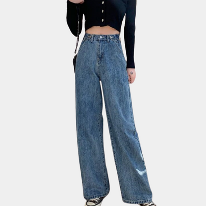 Wide, high-waisted women's pants