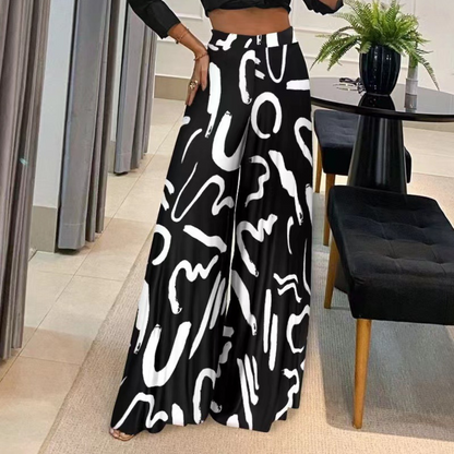 Women's trousers-with-artistic-flow-and-wide-legs