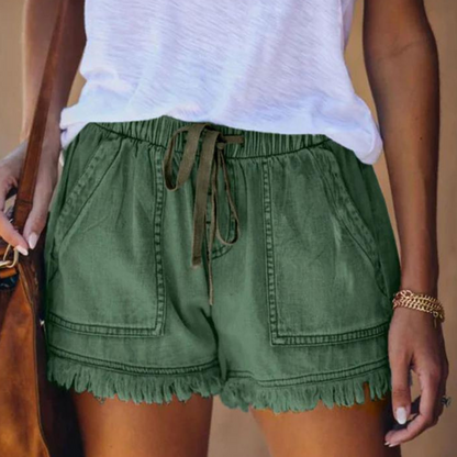 Delfine - Women's shorts with side pockets, effortless style