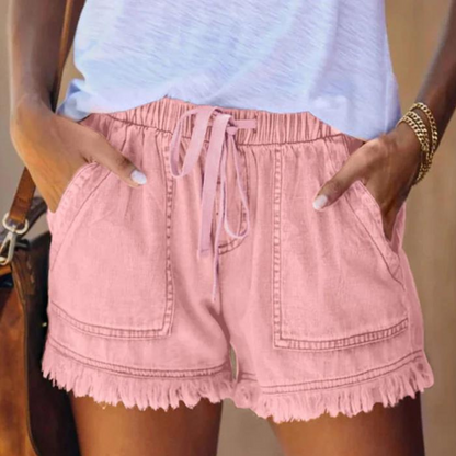 Delfine - Women's shorts with side pockets, effortless style