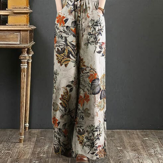 Elegant wide pants with floral print