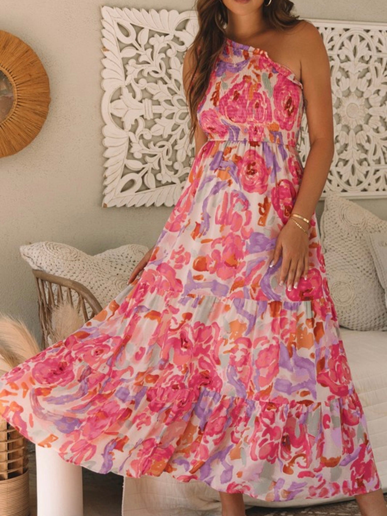 Painted petals maxi dress